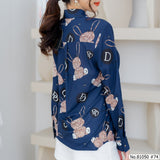 Vertier : No.81050 เสื้อแขนยาวพิมพ์ลาย | Printed Long Sleeve Blouse