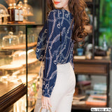Maristar : No.1998 เสื้อแขนยาวพิมพ์ลาย | Printed Long Sleeve Blouse