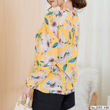 Miss Daisy : No.2055 เสื้อแขนยาวพิมพ์ลาย | Printed Long Sleeve Blouse