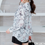 Maristar : No.2075 เสื้อแขนยาวพิมพ์ลาย | Printed Long Sleeve Blouse