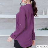 Maristar : No.2077 เสื้อแขนยาวสีพื้น | Solid Long Sleeve Blouse