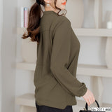 Miss Daisy : No.2071 เสื้อแขนยาวสีพื้น | Solid Long Sleeve Blouse