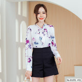 Vertier : No.81051 เสื้อแขนยาวพิมพ์ลาย | Printed Long Sleeve Blouse
