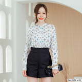 Miss Daisy : No.2058 เสื้อแขนยาวพิมพ์ลาย | Printed Long Sleeve Blouse