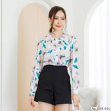 Miss Daisy : No.2055 เสื้อแขนยาวพิมพ์ลาย | Printed Long Sleeve Blouse