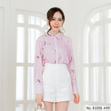 Vertier : No.81056 เสื้อแขนยาวพิมพ์ลาย | Printed Long Sleeve Blouse