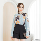 Maristar : No.2053 เสื้อแขนยาวพิมพ์ลาย | Printed Long Sleeve Blouse