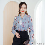 Maristar : No.2035 เสื้อแขนยาวพิมพ์ลาย | Printed Long Sleeve Blouse