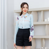 Miss Daisy : No.2067 เสื้อแขนยาวพิมพ์ลาย | Printed Long Sleeve Blouse