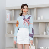 Miss Daisy : No.2068 เสื้อแขนยาวพิมพ์ลาย | Printed Long Sleeve Blouse