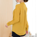 Miss Daisy : No.2050 เสื้อแขนยาวสีพื้น | Solid Long Sleeve Blouse