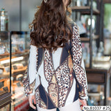Vertier : No.81037 เสื้อแขนยาวพิมพ์ลาย | Printed Long Sleeve Blouse