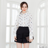Miss Daisy : No.2069 เสื้อแขนยาวพิมพ์ลาย | Printed Long Sleeve Blouse