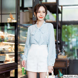 Vertier : No.81058 เสื้อแขนยาวพิมพ์ลาย | Printed Long Sleeve Blouse