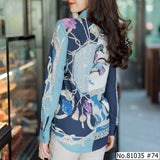 Vertier : No.81035 เสื้อแขนยาวพิมพ์ลาย | Printed Long Sleeve Blouse