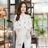 Maristar : No.2018 เสื้อแขนยาวพิมพ์ลาย | Printed Long Sleeve Blouse