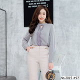 Maristar : No.2015 เสื้อแขนยาวสีพื้น | Solid Long Sleeve Blouse