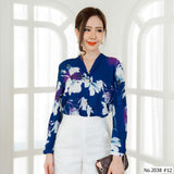 Miss Daisy : No.2038 เสื้อแขนยาวพิมพ์ลาย | Printed Long Sleeve Blouse