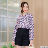 Maristar : No.2059 เสื้อแขนยาวพิมพ์ลาย | Printed Long Sleeve Blouse