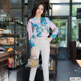 Maristar : No.2008 เสื้อแขนยาวพิมพ์ลาย | Printed Long Sleeve Blouse