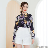 Miss Daisy : No.2037 เสื้อแขนยาวพิมพ์ลาย | Printed Long Sleeve Blouse