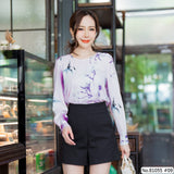 Vertier : No.81055 เสื้อแขนยาวพิมพ์ลาย | Printed Long Sleeve Blouse