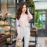 Maristar : No.1992 เสื้อแขนยาวพิมพ์ลาย | Printed Long Sleeve Blouse