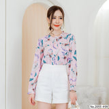 Miss Daisy : No.2055 เสื้อแขนยาวพิมพ์ลาย | Printed Long Sleeve Blouse