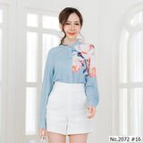 Maristar : No.2072 เสื้อแขนยาวพิมพ์ลาย | Printed Long Sleeve Blouse