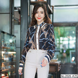 Maristar : No.2026 เสื้อแขนยาวพิมพ์ลาย | Printed Long Sleeve Blouse