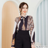 Vertier : No.81037 เสื้อแขนยาวพิมพ์ลาย | Printed Long Sleeve Blouse