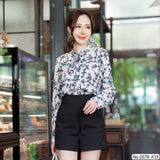 Maristar : No.2076 เสื้อแขนยาวพิมพ์ลาย | Printed Long Sleeve Blouse