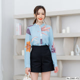 Miss Daisy : No.2068 เสื้อแขนยาวพิมพ์ลาย | Printed Long Sleeve Blouse