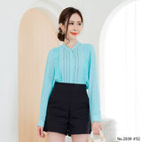 Maristar : No.2039 เสื้อแขนยาวสีพื้น | Solid Long Sleeve Blouse