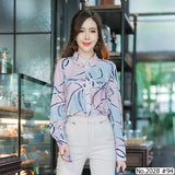 Miss Daisy : No.2028 เสื้อแขนยาวพิมพ์ลาย | Printed Long Sleeve Blouse