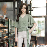 Maristar : No.1948 เสื้อแขนสั้นสีพื้น | Solid Short Sleeve Blouse