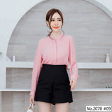 Maristar : No.2078 เสื้อแขนยาวสีพื้น | Solid Long Sleeve Blouse