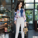 Maristar : No.2008 เสื้อแขนยาวพิมพ์ลาย | Printed Long Sleeve Blouse