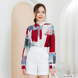 Vertier : No.81039 เสื้อแขนยาวพิมพ์ลาย | Printed Long Sleeve Blouse