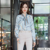 Vertier : No.81036 เสื้อแขนยาวพิมพ์ลาย | Printed Long Sleeve Blouse