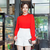 Miss Daisy : No.2065 เสื้อแขนยาวสีพื้น | Solid Long Sleeve Blouse