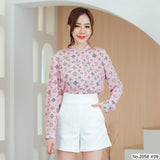 Miss Daisy : No.2058 เสื้อแขนยาวพิมพ์ลาย | Printed Long Sleeve Blouse