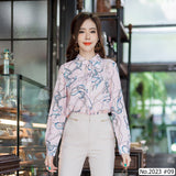 Maristar : No.2023 เสื้อแขนยาวพิมพ์ลาย | Printed Long Sleeve Blouse