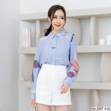 Miss Daisy : No.2067 เสื้อแขนยาวพิมพ์ลาย | Printed Long Sleeve Blouse
