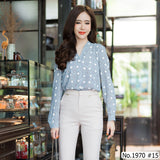 Maristar : No.1970 เสื้อแขนยาวพิมพ์ลาย | Printed Long Sleeve Blouse