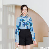 Maristar : No.2073 เสื้อแขนยาวพิมพ์ลาย | Printed Long Sleeve Blouse