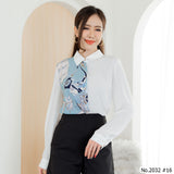 Maristar : No.2032 เสื้อแขนยาวพิมพ์ลาย | Printed Long Sleeve Blouse