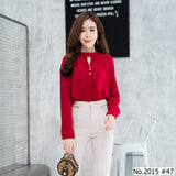 Maristar : No.2015 เสื้อแขนยาวสีพื้น | Solid Long Sleeve Blouse