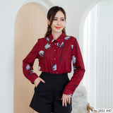 Maristar : No.2031 เสื้อแขนยาวพิมพ์ลาย | Printed Long Sleeve Blouse
