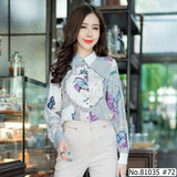 Vertier : No.81035 เสื้อแขนยาวพิมพ์ลาย | Printed Long Sleeve Blouse